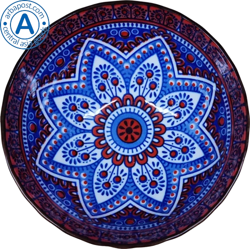 Altyn Adam bowl made of ceramic, round, blue-light blue-white
