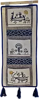 Altyn Adam picture made of felt, triple, man with bow-sun man-animals