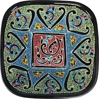 Altyn Adam plate made of ceramic, square, blue-green