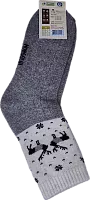 Todsocks socks made of wool, grey-white with black-white deer pattern