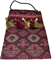 Altyn Adam bag made of fabric, dark-red with a pattern