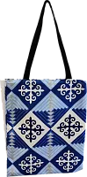 Altyn Adam bag made of fabric, blue-light blue with white tortkulak pattern