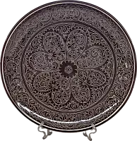 Altyn Adam plate made of ceramic, round, brown with pattern