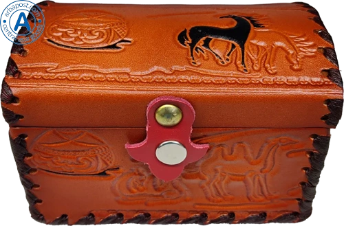 Altyn Adam storage box made of leather, rectangular, brown, small photo 2 Altyn Adam storage box made of leather, rectangular, brown, small photo 2