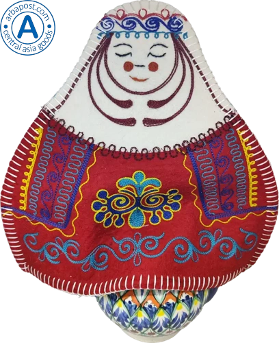 Altyn Adam teapot warmer, girl, red