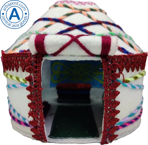 Altyn Adam yurt made of felt with red threads