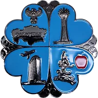 Altyn Adam magnet, Kazakhstan map, blue, Kazakhstan hotel-Baiterek