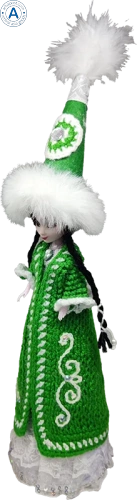 Altyn Adam doll, girl in saukele, green photo 2