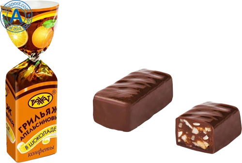 Rakhat orange grillage in chocolate
