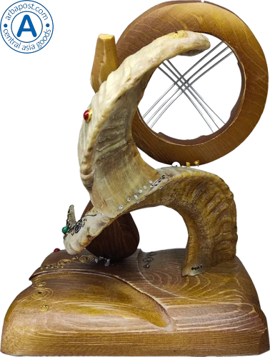 Altyn Adam figure made of wood and horn, dombra and shanyrak photo 3