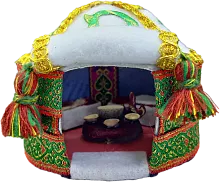 Altyn Adam yurt made of felt, yellow-green, small