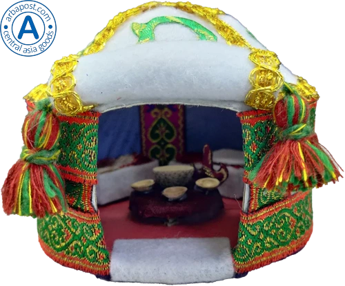 Altyn Adam yurt made of felt, yellow-green, small