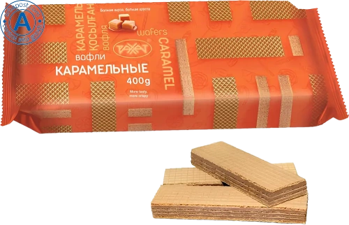Rakhat waffles, caramel, 400 g