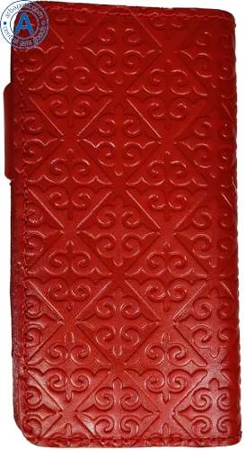 Ornek wallet made of leather, red, clasp outside photo 2