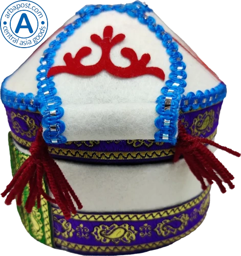 Altyn Adam yurt made of felt with blue threads and pattern