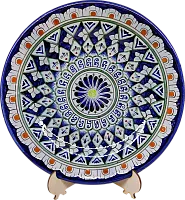 Altyn Adam plate made of ceramic, round, green-yellow, middle