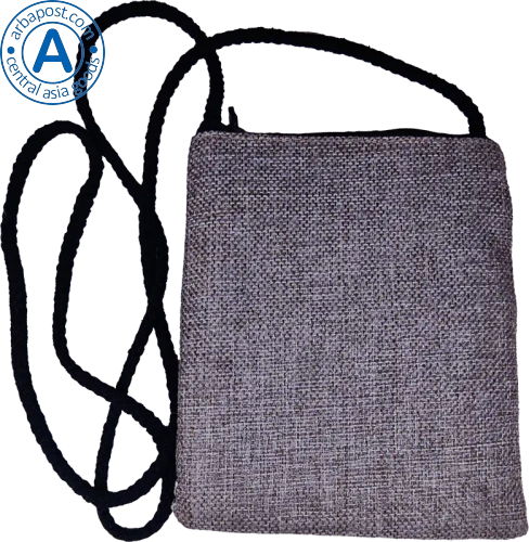 Altyn Adam bag made of fabric, blue-grey with two buttons photo 2